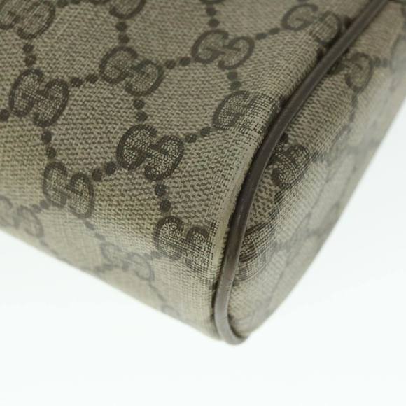 GUCCI GG Canvas Web Sherry Line Clutch Bag PVC Leather Beige Green Auth 54882 - Picture 7 of 16